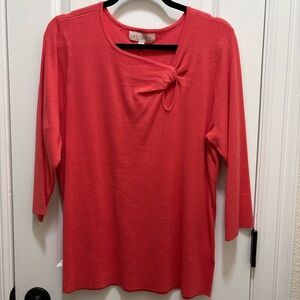 Philosophy Coral Long Sleeve Top with Knot